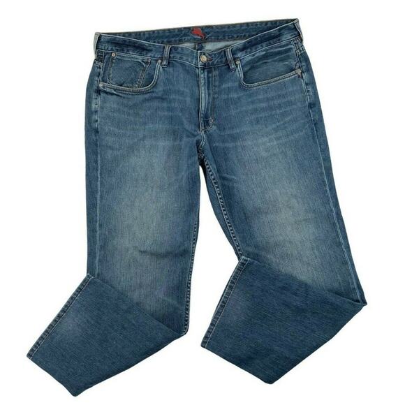 Tommy Bahama Jeans Mens 40X30 Straight Leg Dark Wash Whiskers Pockets Blue Denim - Picture 1 of 12